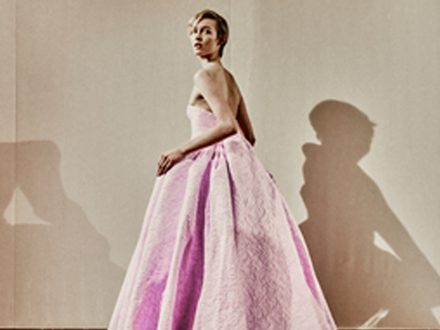 Emilia Wickstead couture gown on a runway model
