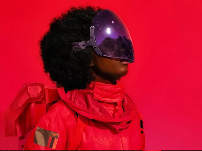 Futuristic astronaut costume for a cultural arts event